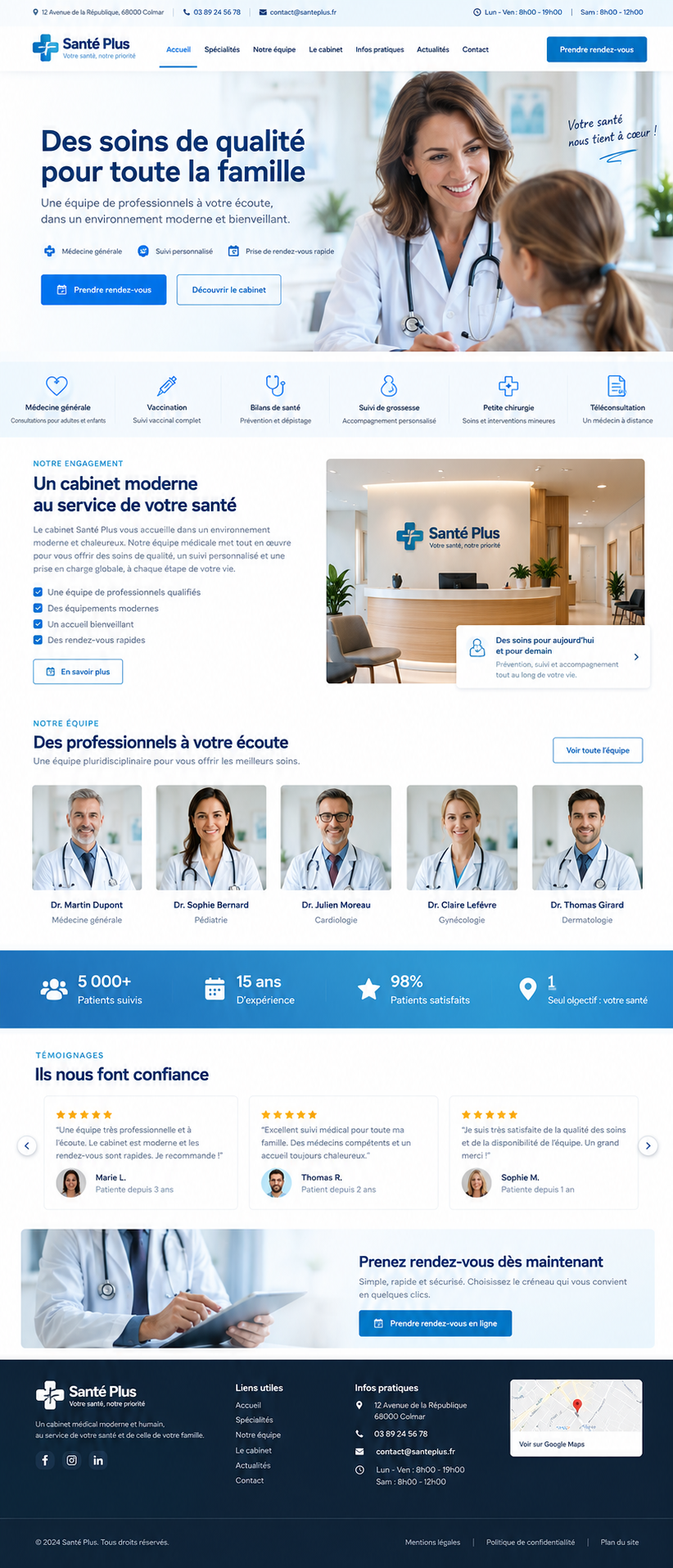 Exemple de site internet Santé — SANTÉ PLUS