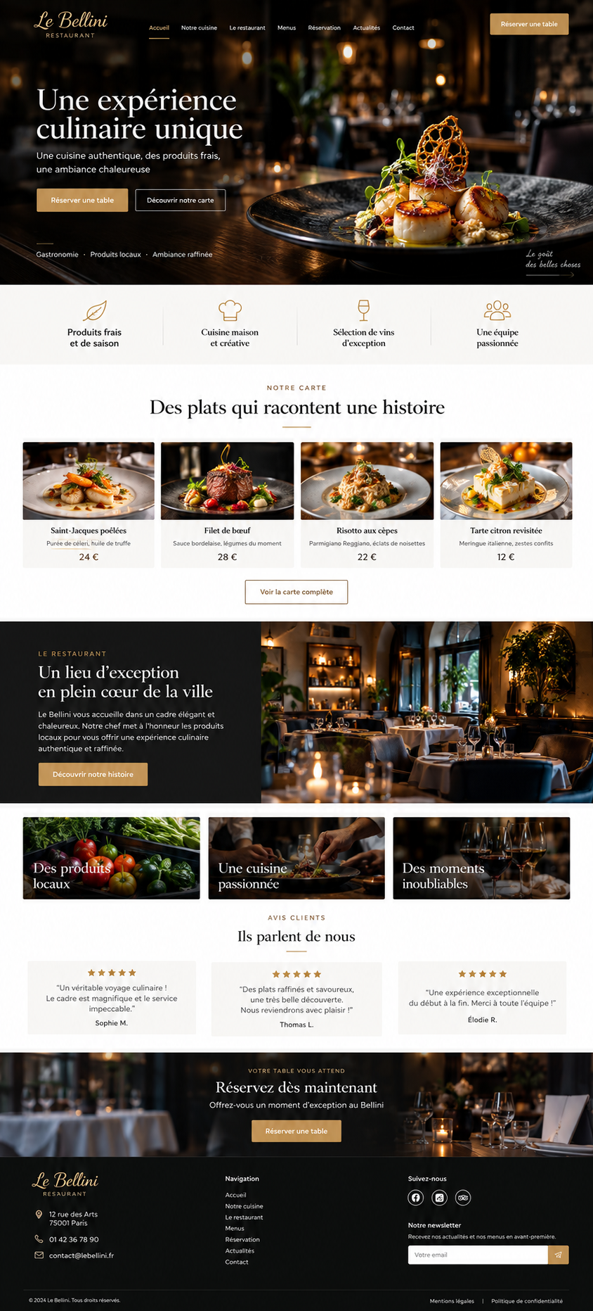 Exemple de site internet Gastronomie — MAISON GOURMET
