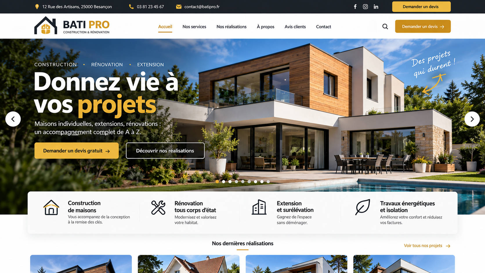 Exemple de site internet Entreprise / Immobilier — IMMO PRESTIGE