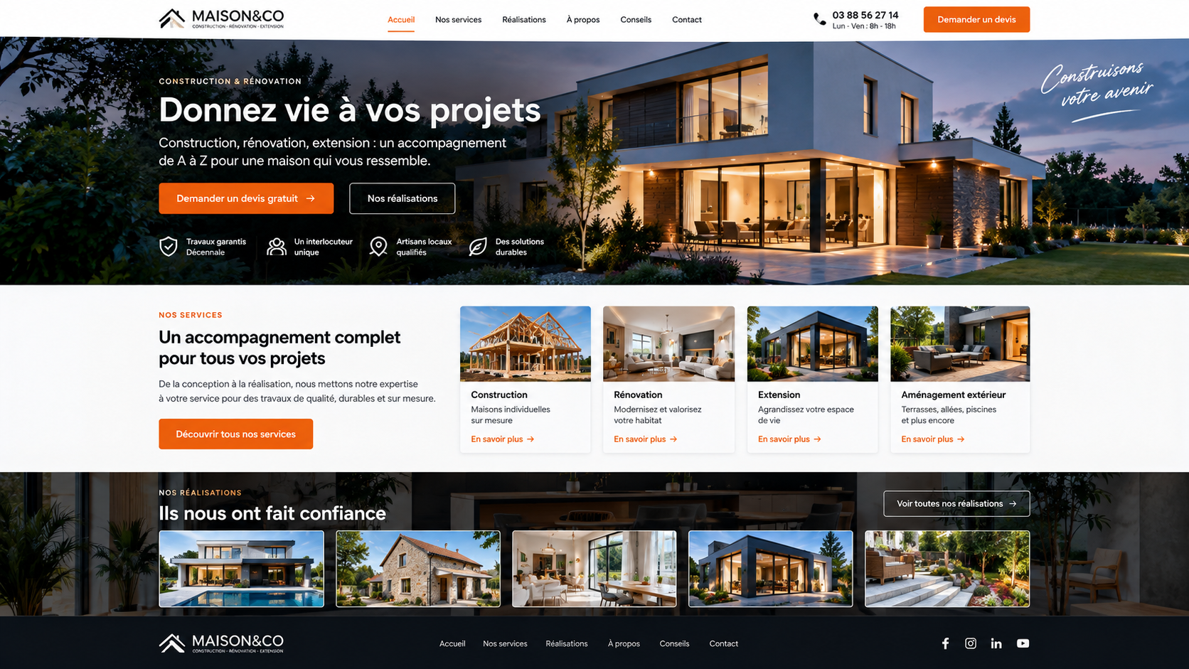 Exemple de site internet Artisan / Paysage — JARDIN & PAYSAGE